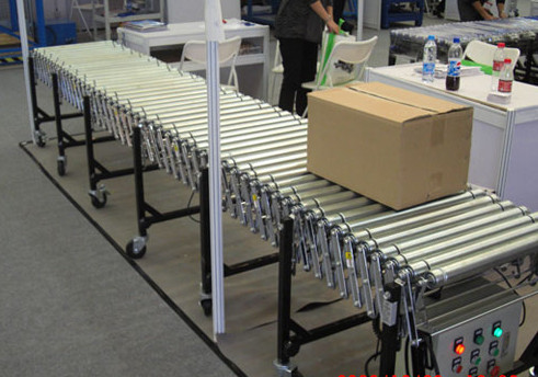 伸縮輥筒輸送機運行圖，www.dnhond.com